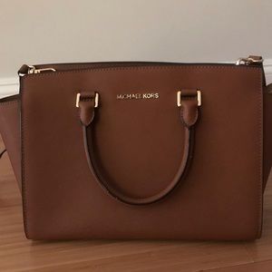 Michael Kors top zip medium leather tote